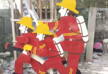 济南玻璃钢消防员雕塑——精致的园林景观装饰