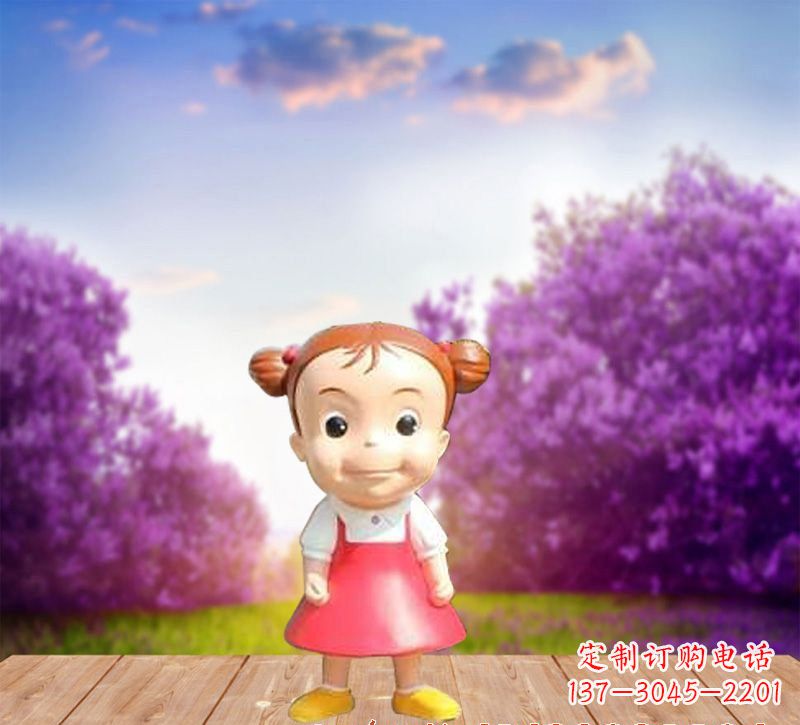 济南精美玻璃钢卡通小女孩雕塑