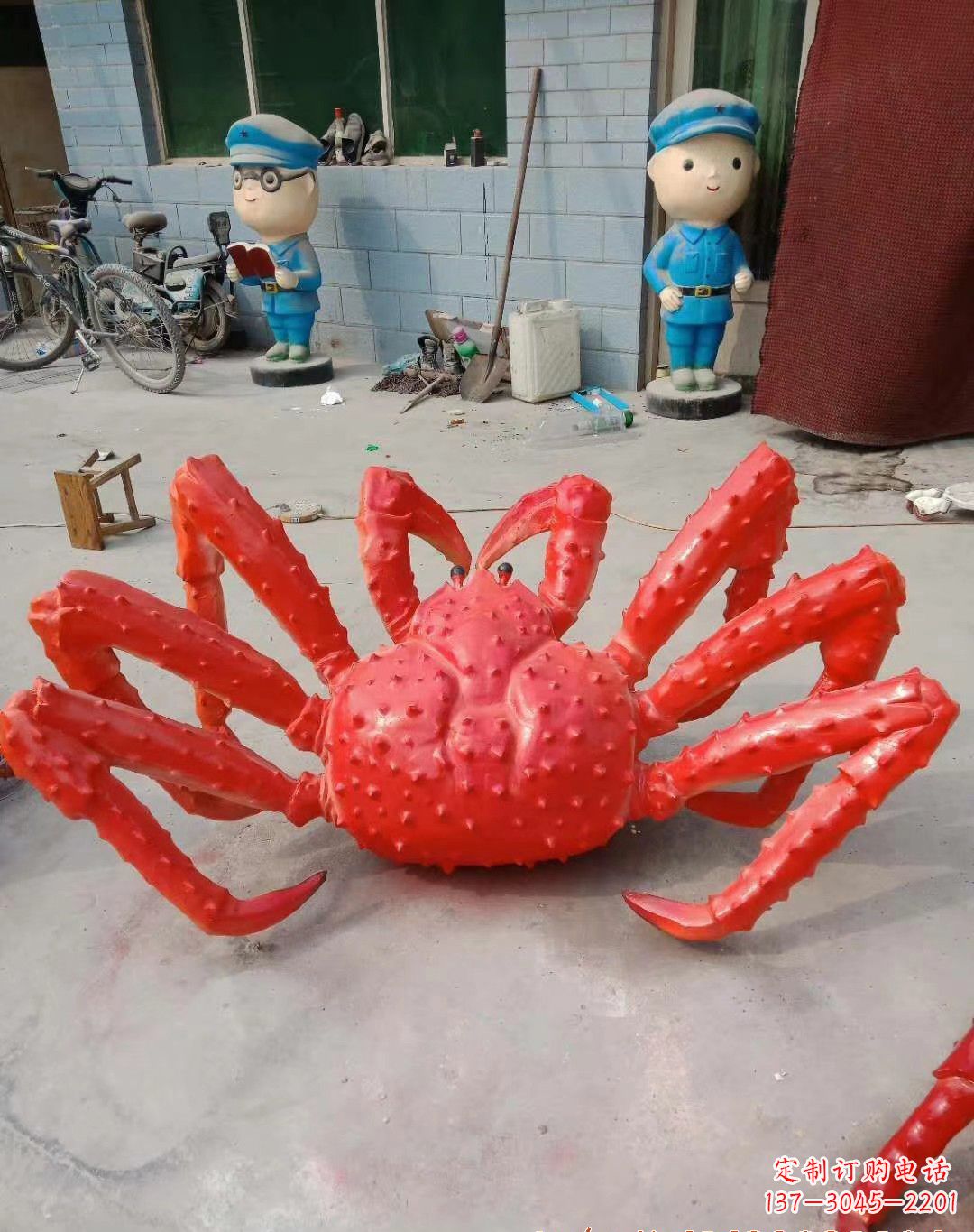 济南玻璃钢螃蟹雕塑精美而可观
