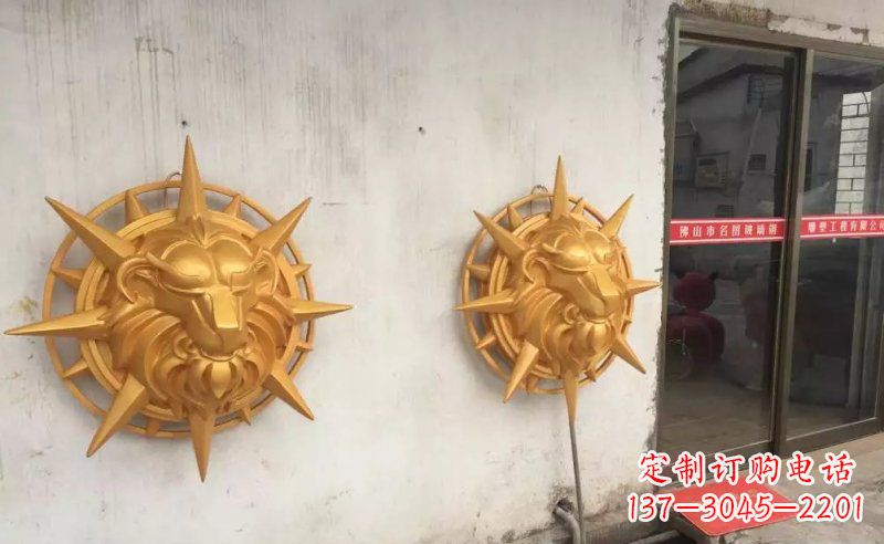 济南玻璃钢狮子头雕塑——精美景观装置