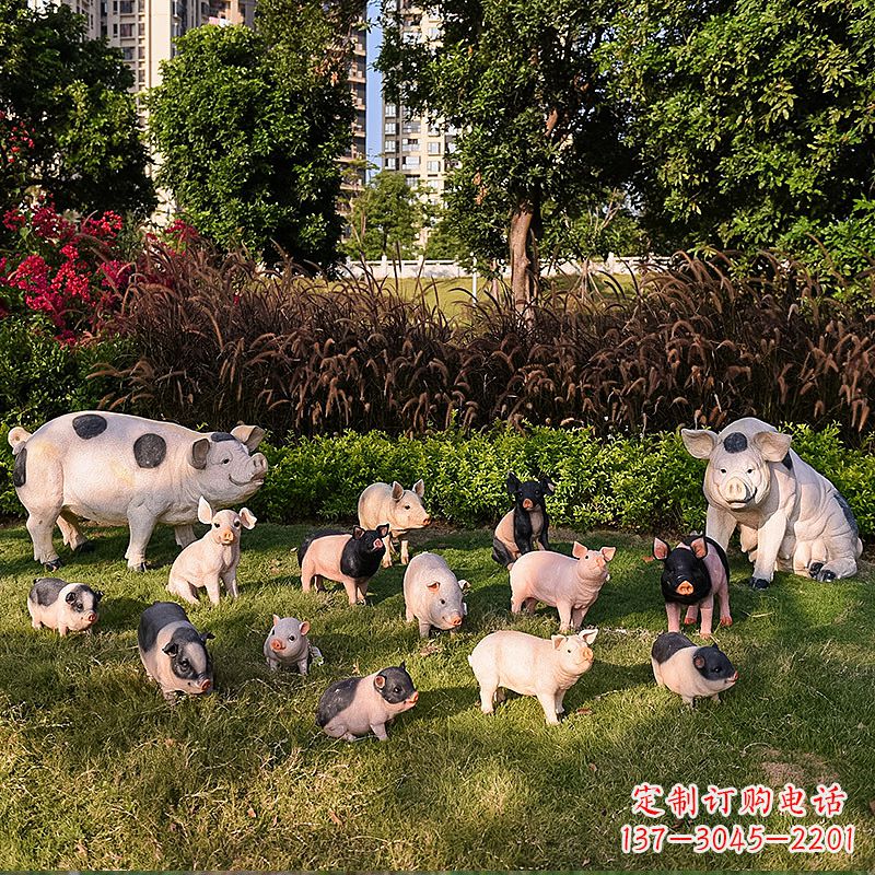 济南玻璃钢树脂仿真动物雕塑——公园农家院精美装饰
