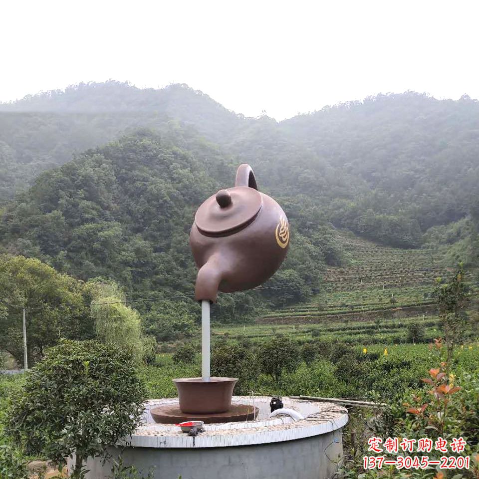 济南玻璃钢天壶喷泉精致而神奇的雕塑