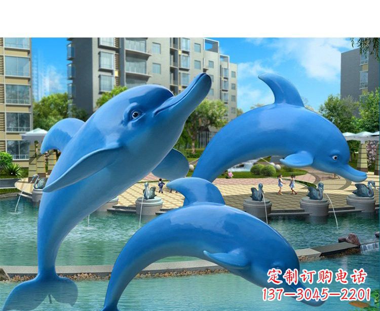 济南玻璃钢海豚雕塑灵动而美丽