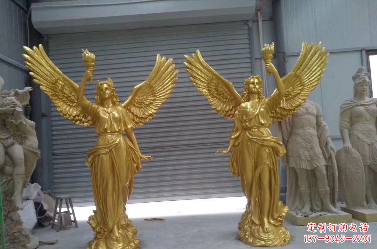 济南玻璃钢西方天使 广场西方人物雕塑