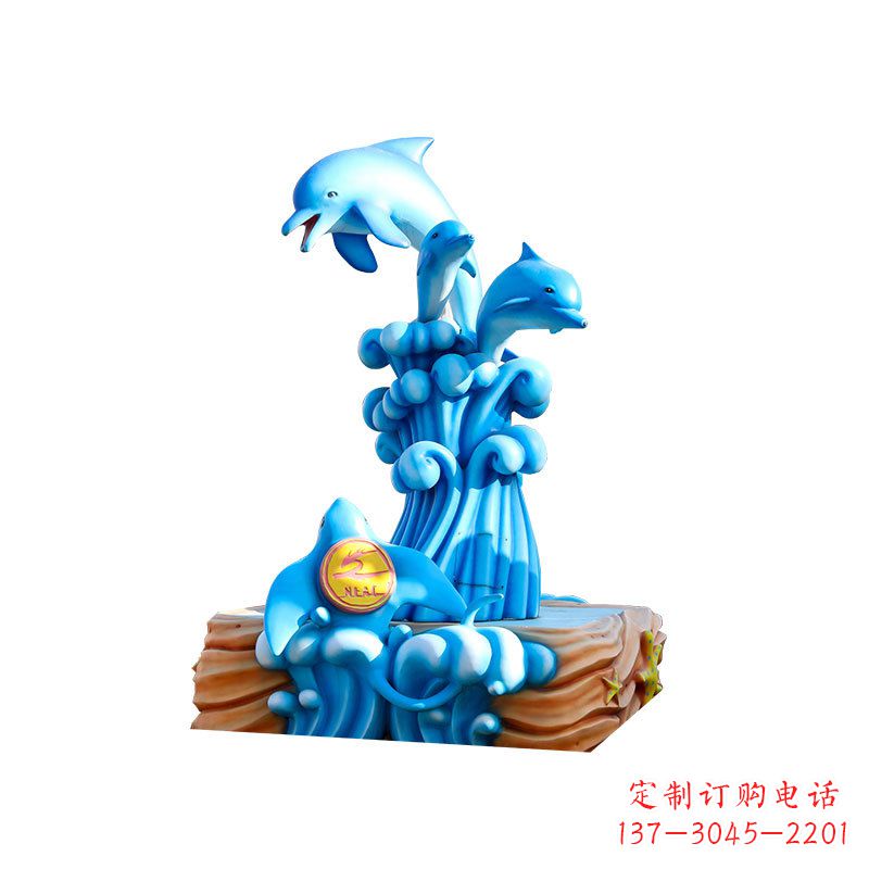 济南玻璃钢海豚雕塑精美可爱的海洋宝藏