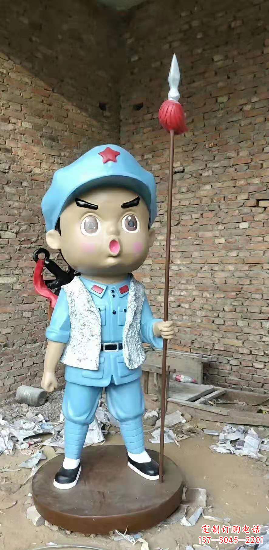 济南玻璃钢小红军雕塑广场人物雕塑户外摆件