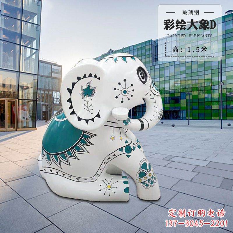 济南玻璃钢小象雕塑