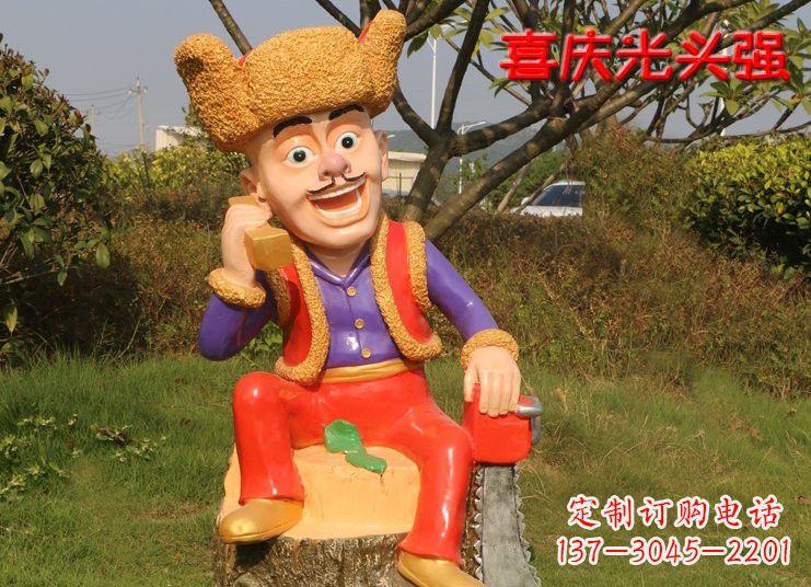 济南熊雕塑——玻璃钢熊大熊二光头强