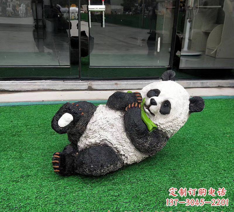 济南玻璃钢熊猫动物雕塑222