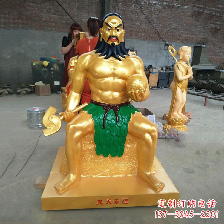济南玻璃钢炎帝神农氏彩绘神像