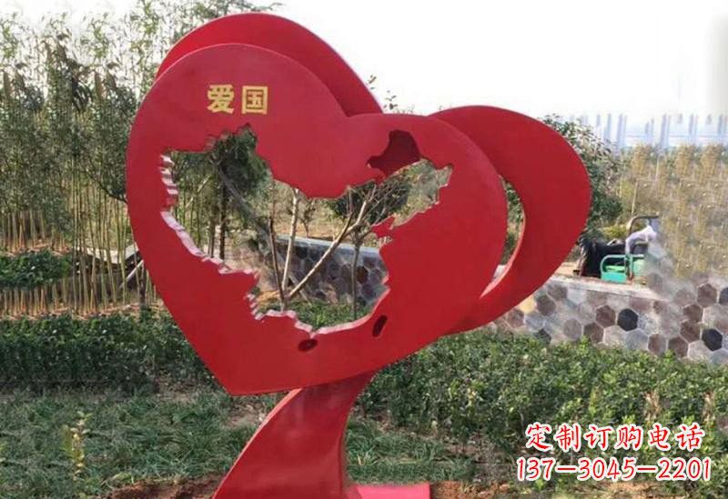 济南不锈钢爱国镂空中国地图雕塑