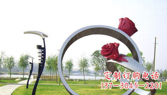 济南不锈钢爱情戒指雕塑