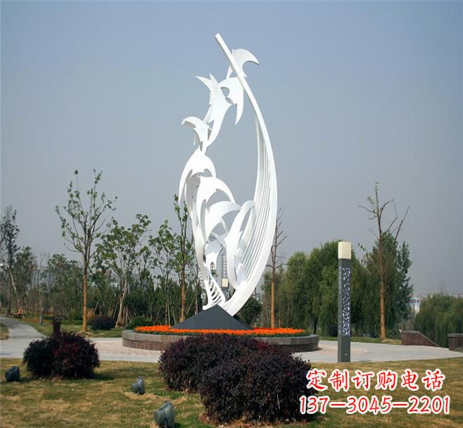 济南不锈钢爱心大雁雕塑