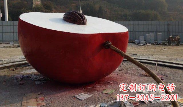 济南精美不锈钢苹果雕塑