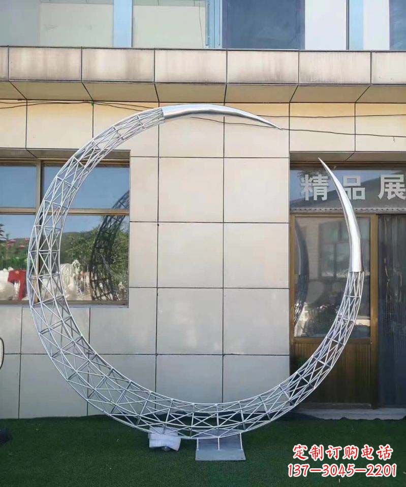 济南不锈钢别墅月亮镂空雕塑