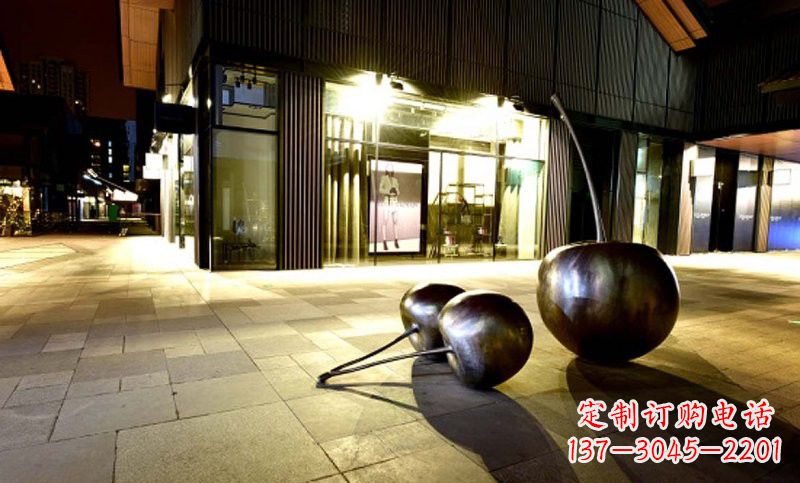 济南不锈钢樱桃雕塑