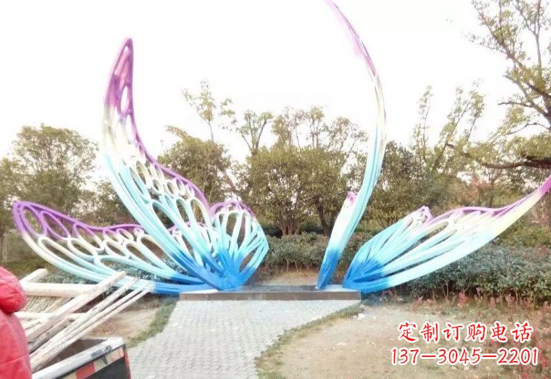 济南不锈钢彩色蝴蝶雕塑