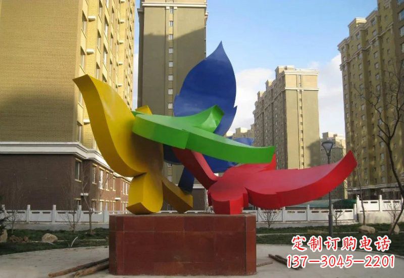 济南不锈钢彩色树叶雕塑