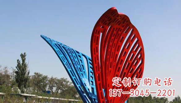 济南不锈钢蝴蝶雕塑美丽的实物表达
