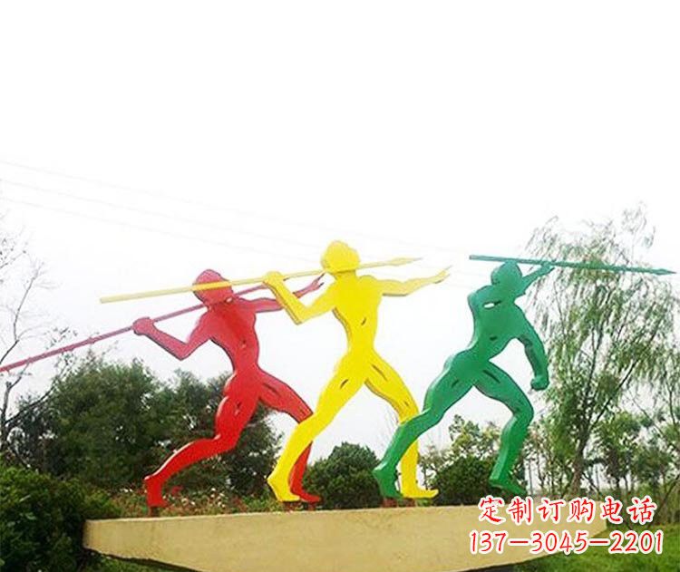 济南不锈钢彩色标枪雕塑精美而富有意义