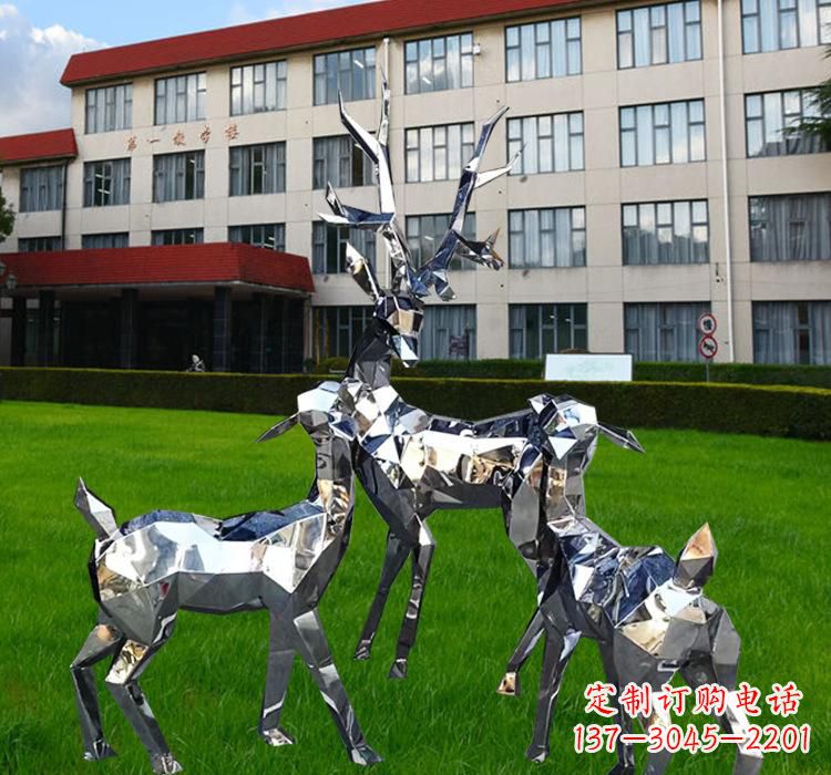 济南不锈钢麋鹿雕塑美观耐用的艺术品