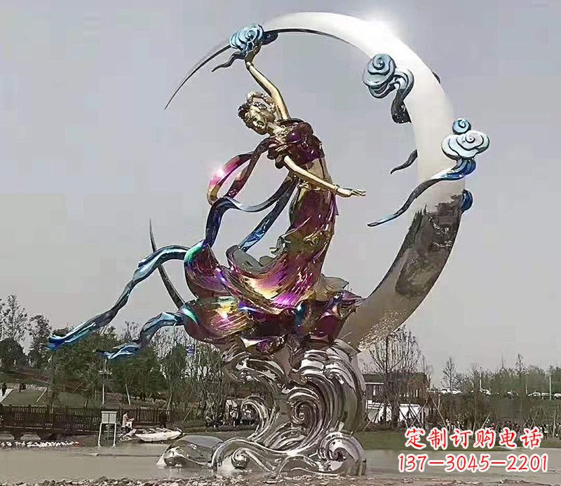 济南不锈钢嫦娥奔月雕塑
