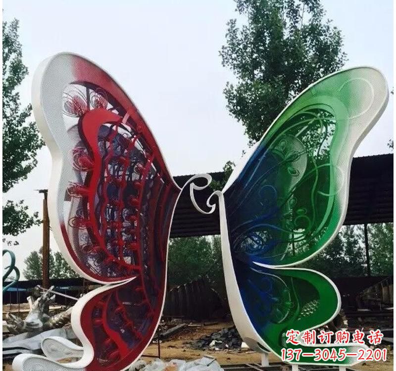 济南不锈钢城市彩色蝴蝶雕塑——美丽的视觉盛宴