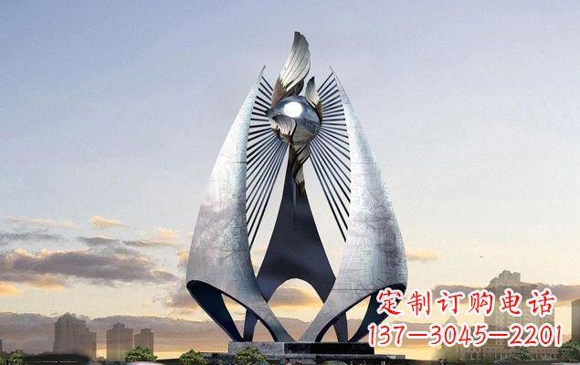 济南不锈钢城市船帆雕塑传承海洋文化