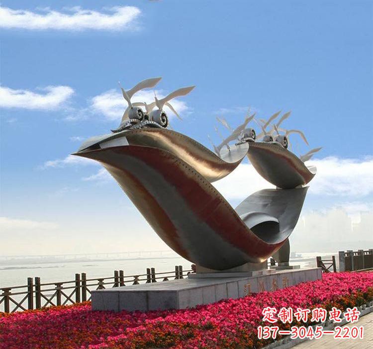 济南海鸥雕塑——点缀不锈钢城市