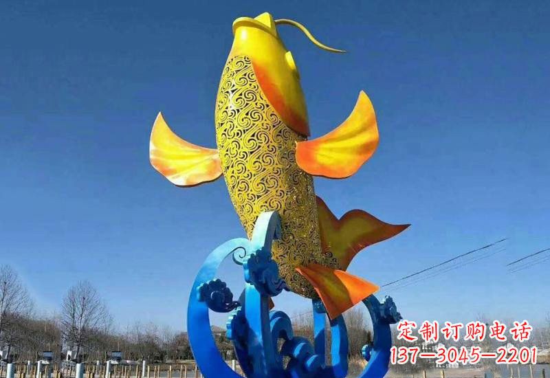 济南不锈钢鲤鱼雕塑——城市的一道风景线