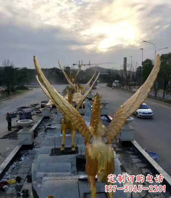 济南不锈钢城市飞龙雕塑