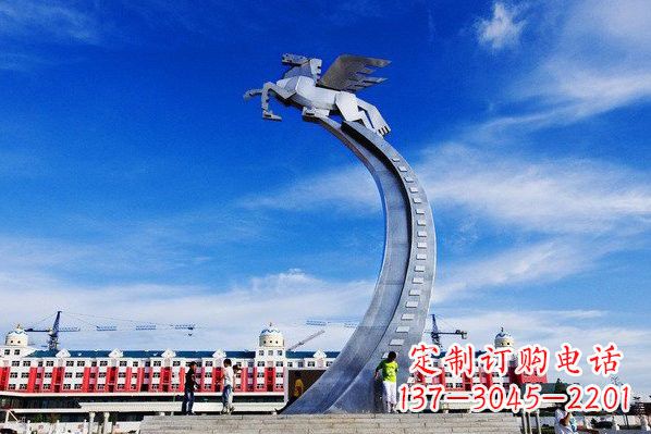 济南精美不锈钢飞马雕塑