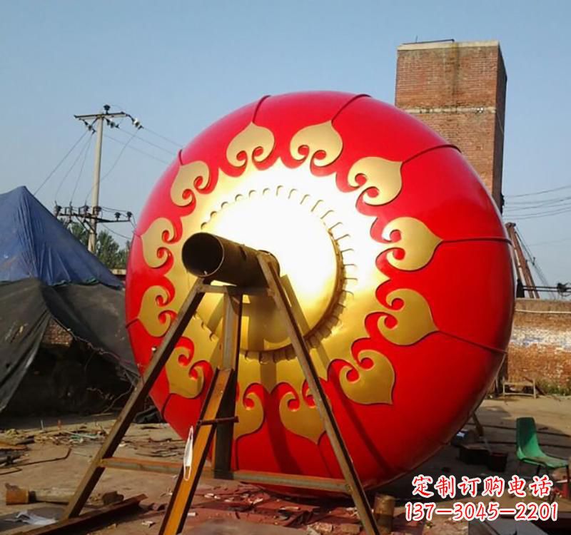 济南不锈钢城市红色灯笼雕塑灯笼象征着繁荣
