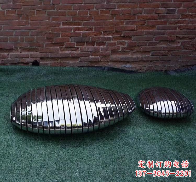 济南不锈钢城市镜面鹅卵石雕塑