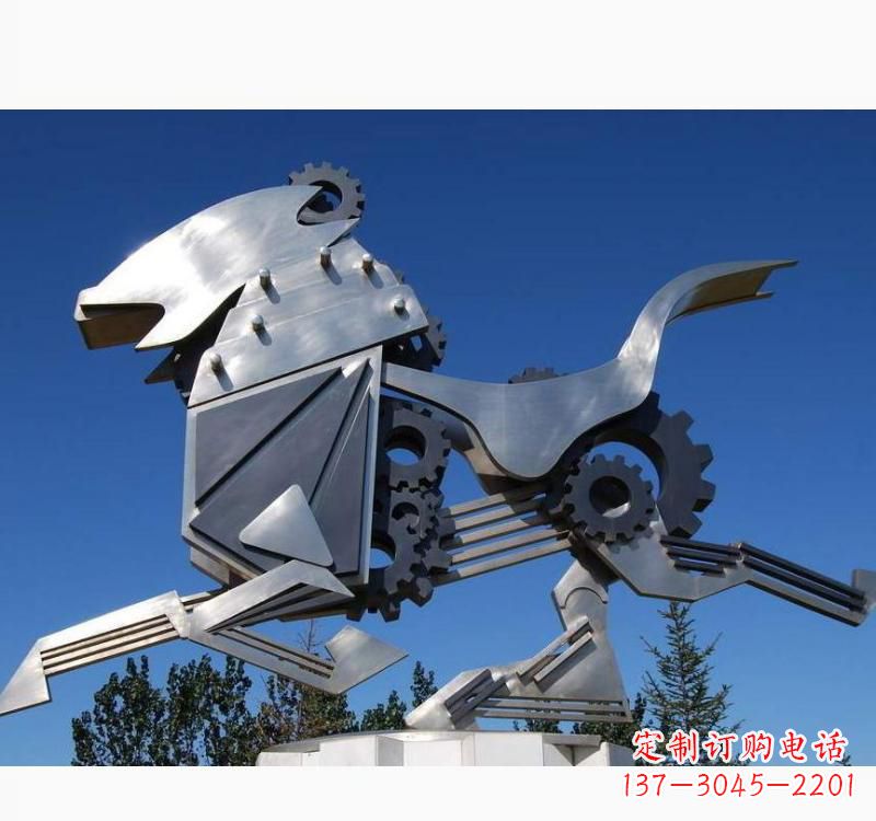 济南不锈钢齿轮飞马雕塑精致细腻的艺术品