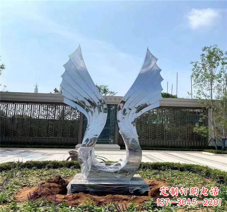 济南精美不锈钢翅膀雕塑