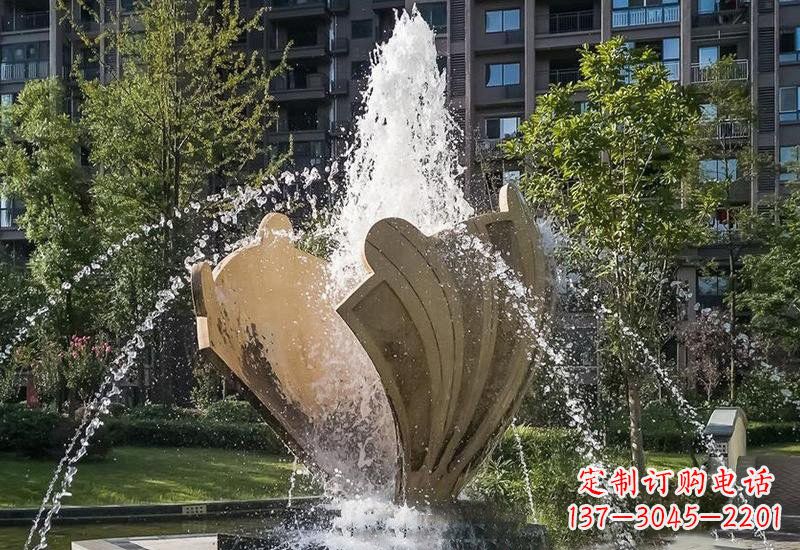 济南不锈钢贝壳喷泉雕塑精美而又耐用