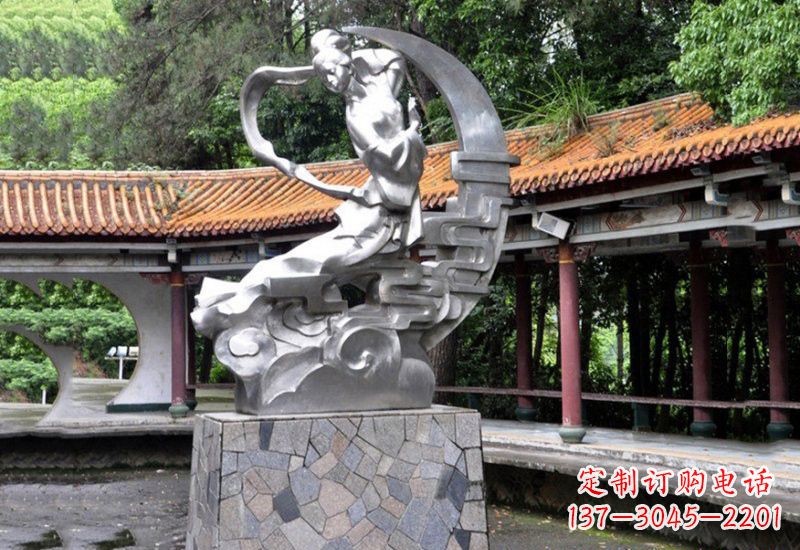 济南不锈钢抽象嫦娥奔月雕塑
