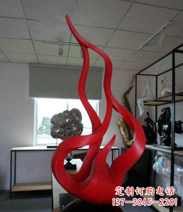 济南精致不锈钢火苗雕塑