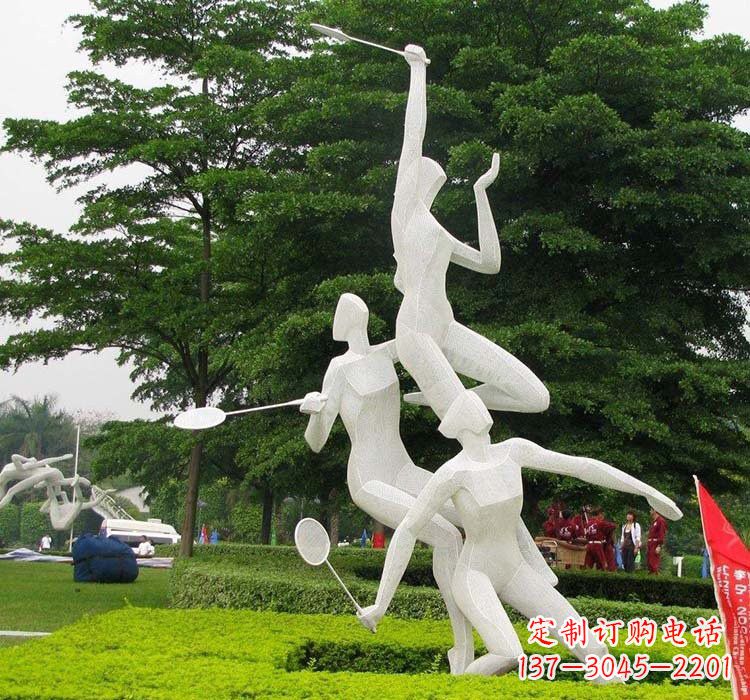 济南精美绝伦的不锈钢羽毛球雕塑