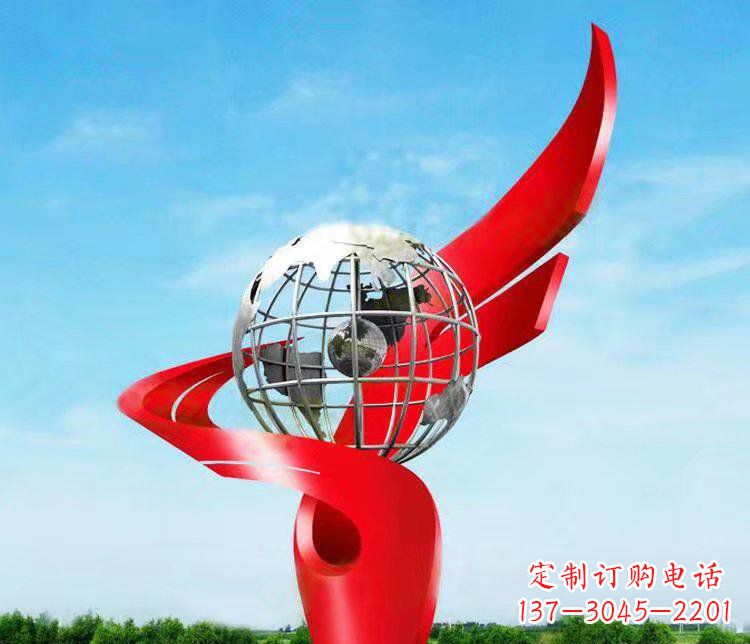 济南不锈钢地球雕塑精美的艺术品