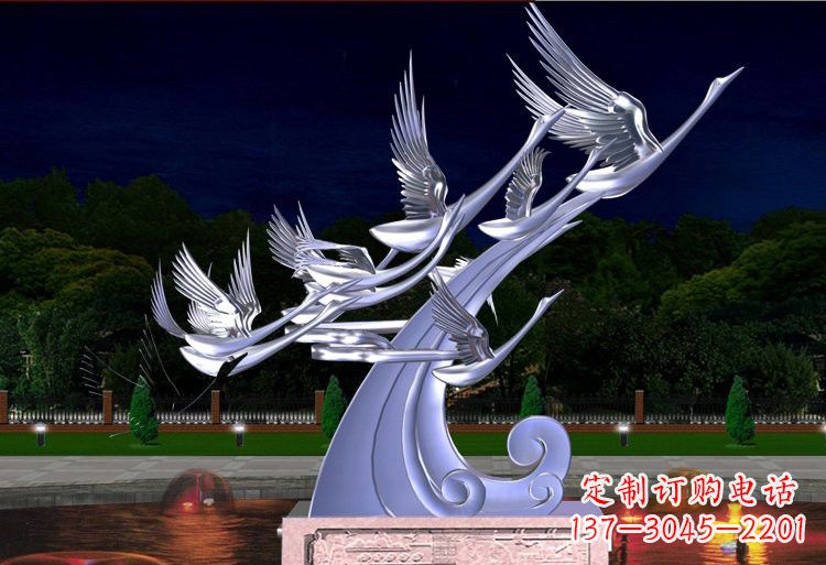 济南不锈钢雕塑——以天鹅为灵感