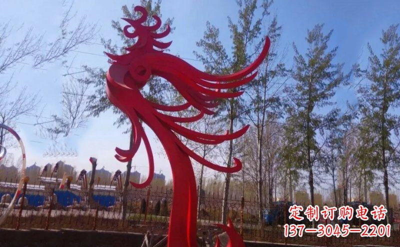 济南不锈钢凤凰雕塑——象征着美丽与力量