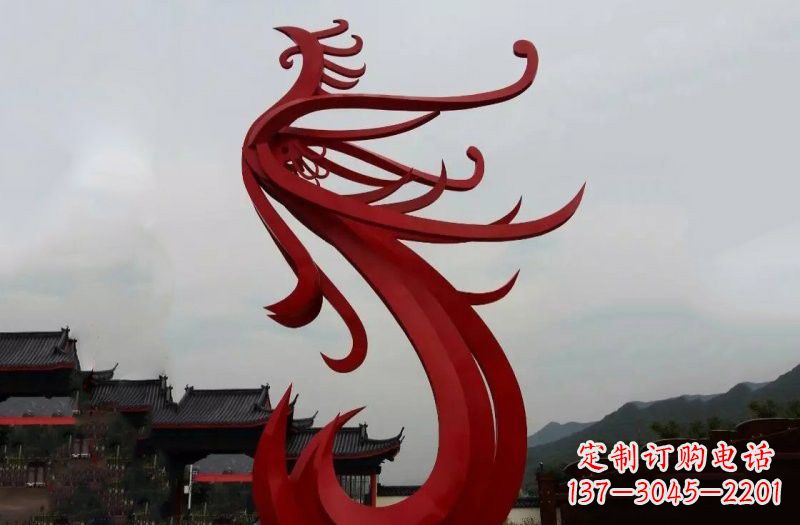 济南精美不锈钢凤凰雕塑