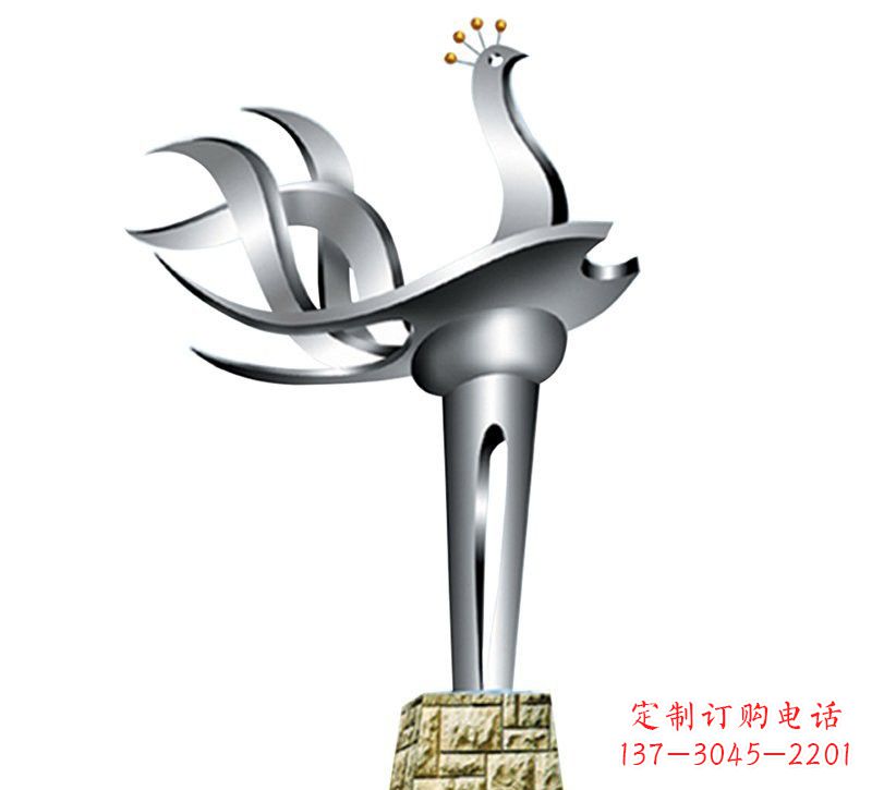 济南不锈钢凤凰雕塑——精致的艺术之作