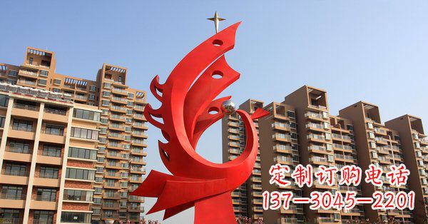 济南不锈钢抽象凤凰小区雕塑