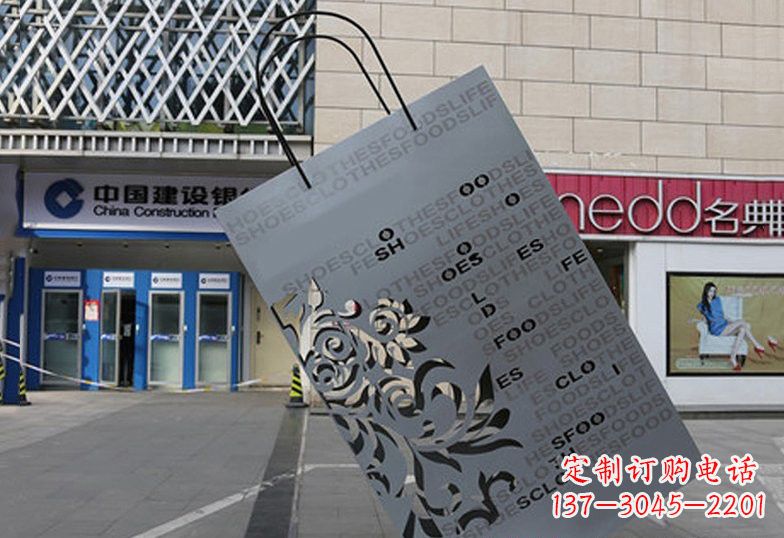 济南不锈钢购物袋雕塑——给人以美感的艺术品
