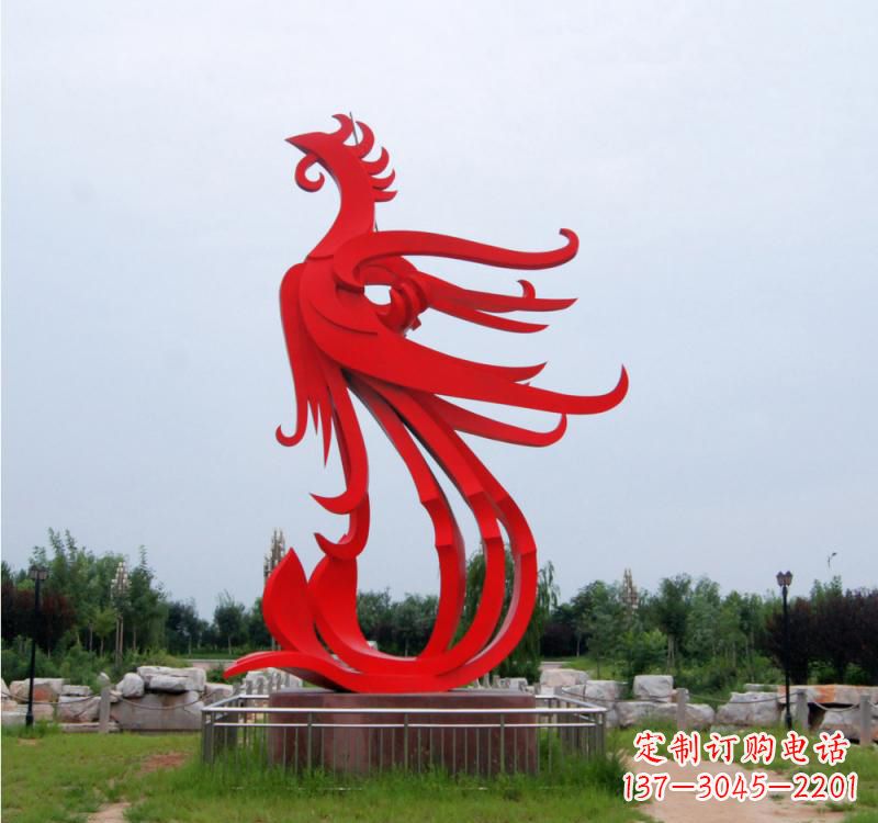 济南不锈钢凤凰雕塑绚丽多彩的艺术之美