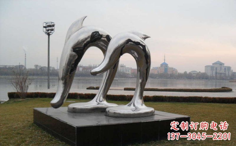 济南精致的不锈钢海豚雕塑