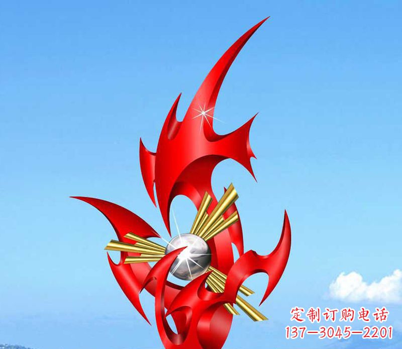 济南不锈钢火苗雕塑